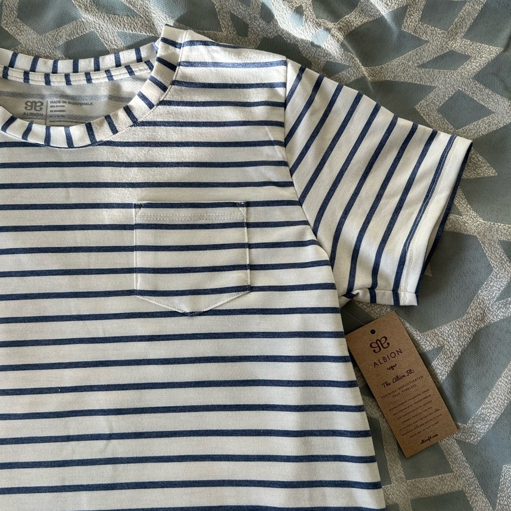 Albion Fit Basic Tee in Indigo Ivory